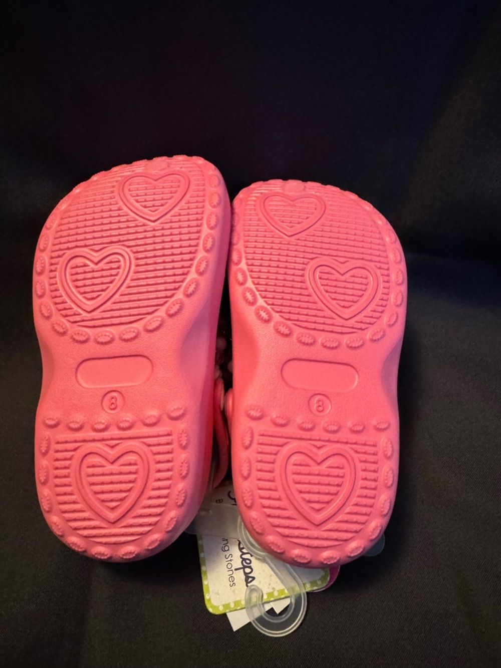 NWT Stepping Stones First Steps Pink Heart Cutout Beaded Clogs - Toddler Size 8 - Picture 3 of 4